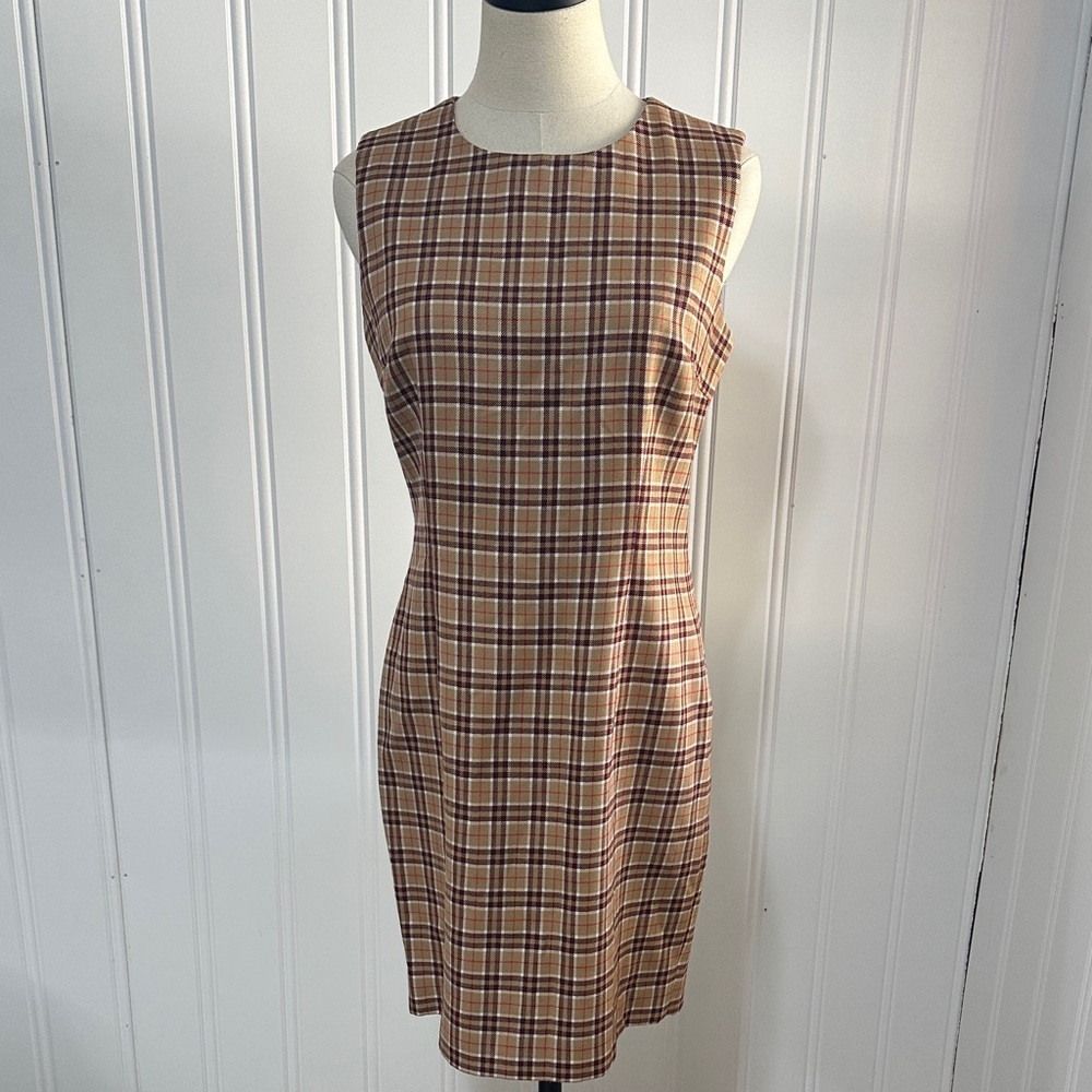 Vintage Brooks Brothers 100% Wool Plaid Sheath Dress | Made in USA | Size 6